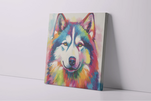 Kaleidoscope Canine Husky Framed Wall Art Poster-Art-Dog Art, Home Decor, Poster, Siberian Husky-4