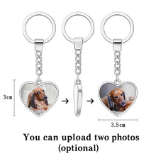 Load image into Gallery viewer, Personalized Heart Shaped Dachshund Keychain - Double-Sided Glass-Key Chain-Accessories,Dachshund,Dog Dad Gifts,Dog Memorial Gifts,Dog Mom Gifts,Keychain-2