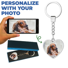Load image into Gallery viewer, Personalized Heart Shaped Dachshund Keychain - Double-Sided Glass-Key Chain-Accessories,Dachshund,Dog Dad Gifts,Dog Memorial Gifts,Dog Mom Gifts,Keychain-4