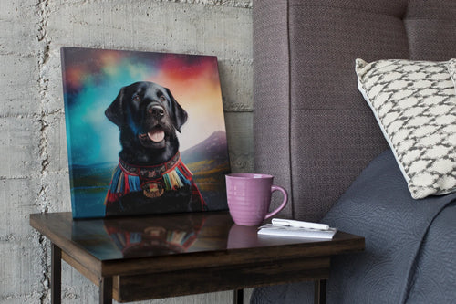 Scottish Heritage Black Labrador Wall Art Poster-Art-Black Labrador, Dog Art, Home Decor, Labrador, Poster-1