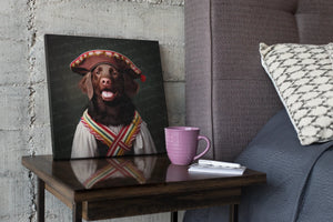 Tambourine Merriment Chocolate Labrador Wall Art Poster-Art-Chocolate Labrador, Dog Art, Home Decor, Labrador, Poster-5