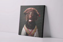 Load image into Gallery viewer, Tambourine Merriment Chocolate Labrador Wall Art Poster-Art-Chocolate Labrador, Dog Art, Home Decor, Labrador, Poster-3