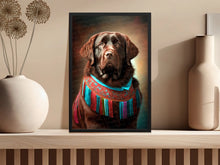 Load image into Gallery viewer, Traditional Tapestry Chocolate Labrador Wall Art Poster-Art-Chocolate Labrador, Dog Art, Dog Dad Gifts, Dog Mom Gifts, Home Decor, Labrador, Poster-2