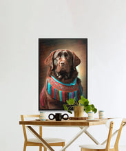 Load image into Gallery viewer, Traditional Tapestry Chocolate Labrador Wall Art Poster-Art-Chocolate Labrador, Dog Art, Dog Dad Gifts, Dog Mom Gifts, Home Decor, Labrador, Poster-4