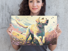 Load image into Gallery viewer, Floral Kaleidoscope Yellow Labrador Wall Art Poster-Art-Dog Art, Home Decor, Labrador, Poster-2