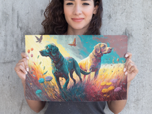 Load image into Gallery viewer, Gentle Guardians Labradors Wall Art Poster-Art-Black Labrador, Chocolate Labrador, Dog Art, Home Decor, Labrador, Poster-2