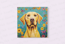 Load image into Gallery viewer, Golden Radiance Girl Labrador Wall Art Poster-Art-Dog Art, Home Decor, Labrador, Poster-Framed Light Canvas-Small - 8x8&quot;-2