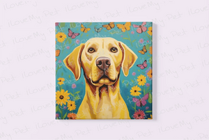 Golden Radiance Girl Labrador Wall Art Poster-Art-Dog Art, Home Decor, Labrador, Poster-Framed Light Canvas-Small - 8x8"-2