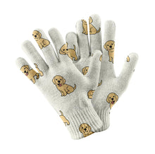 Load image into Gallery viewer, Happy Yellow Labrador Love Touch Screen Gloves-Accessories-Accessories,Dog Dad Gifts,Dog Mom Gifts,Gloves-White-2