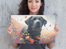 Load image into Gallery viewer, Vibrant Meadow Black Labrador Wall Art Poster-Art-Black Labrador, Dog Art, Home Decor, Labrador, Poster-2