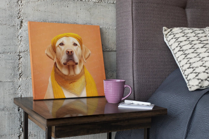 Golden Turban Yellow Labrador Wall Art Poster-Art-Dog Art, Home Decor, Labrador, Poster-1