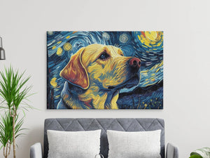 Starry Night Companion Yellow Labrador Wall Art Poster-Art-Dog Art, Dog Dad Gifts, Dog Mom Gifts, Home Decor, Labrador, Poster-7