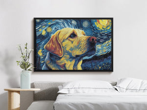 Starry Night Companion Yellow Labrador Wall Art Poster-Art-Dog Art, Dog Dad Gifts, Dog Mom Gifts, Home Decor, Labrador, Poster-3