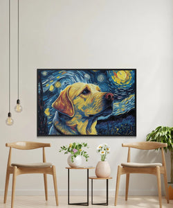 Starry Night Companion Yellow Labrador Wall Art Poster-Art-Dog Art, Dog Dad Gifts, Dog Mom Gifts, Home Decor, Labrador, Poster-4