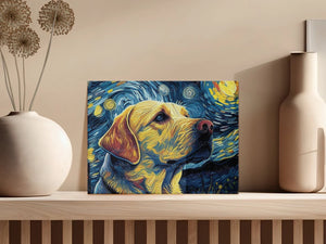 Starry Night Companion Yellow Labrador Wall Art Poster-Art-Dog Art, Dog Dad Gifts, Dog Mom Gifts, Home Decor, Labrador, Poster-6