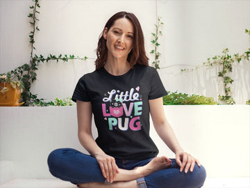Little Love Pug Women's Cotton Black Pug T-Shirt - 5 Colors-Apparel-Apparel, Pug, Shirt, T Shirt-11