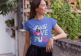 Little Love Pug Women's Cotton Black Pug T-Shirt - 5 Colors-Apparel-Apparel, Pug, Shirt, T Shirt-4