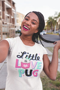 Little Love Pug Women's Cotton T-Shirt - 5 Colors-Apparel-Apparel, Pug, Shirt, T Shirt-4