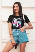 Load image into Gallery viewer, Little Love Pug Women&#39;s Cotton T-Shirt - 5 Colors-Apparel-Apparel, Pug, Shirt, T Shirt-Black-Small-1