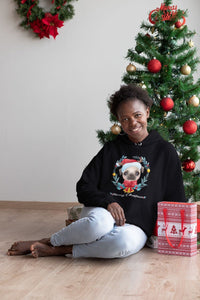 Merry Christmas Pug Women's Cotton Fleece Hoodie Sweatshirt - 4 Colors-Apparel-Apparel, Hoodie, Pug, Sweatshirt-10
