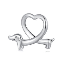Load image into Gallery viewer, My Dachshund My Heart Sterling Silver Charm Bead