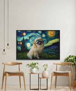 Starry Night Serenade Pekingese Wall Art Poster-Art-Dog Art, Dog Dad Gifts, Dog Mom Gifts, Home Decor, Pekingese, Poster-2