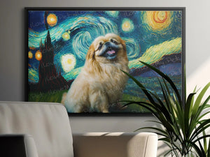 Starry Night Serenade Pekingese Wall Art Poster-Art-Dog Art, Dog Dad Gifts, Dog Mom Gifts, Home Decor, Pekingese, Poster-3