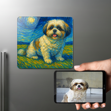 Load image into Gallery viewer, Personalized Starry Night Artwork — Shih Tzu Fridge Magnet-Home Decor-Dog Dad Gifts,Dog Memorial Gifts,Dog Mom Gifts,Home Decor,Personalize Artwork,Shih Tzu-1