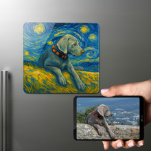 Load image into Gallery viewer, Personalized Starry Night Artwork — Weimaraner Fridge Magnet-Home Decor-Dog Dad Gifts,Dog Memorial Gifts,Dog Mom Gifts,Home Decor,Personalize Artwork-1
