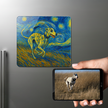 Load image into Gallery viewer, Personalized Starry Night Artwork — Whippet Fridge Magnet-Home Decor-Dog Dad Gifts,Dog Memorial Gifts,Dog Mom Gifts,Home Decor,Personalize Artwork,Whippet-1