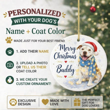 Load image into Gallery viewer, Pit Bull Dog Ornament - Watercolor Artwork Merry Christmas Design - Personalized with Name-Christmas Ornament-Christmas,Personalize Artwork,Pit Bull-2