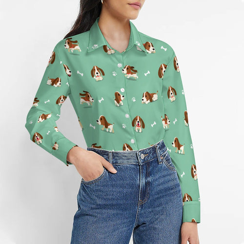 Playful Basset Hound Love Women's Shirt