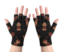 Load image into Gallery viewer, Playful Doodle Touch Screen Gloves-Accessories-Accessories,Dog Dad Gifts,Dog Mom Gifts,Doodle,Gloves-Black-Fingerless Gloves-5