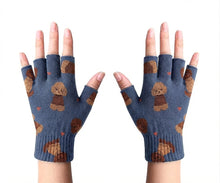 Load image into Gallery viewer, Playful Doodle Touch Screen Gloves-Accessories-Accessories,Dog Dad Gifts,Dog Mom Gifts,Doodle,Gloves-Navy-Fingerless Gloves-1