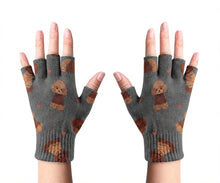 Load image into Gallery viewer, Playful Doodle Touch Screen Gloves-Accessories-Accessories,Dog Dad Gifts,Dog Mom Gifts,Doodle,Gloves-Gray-Fingerless Gloves-4