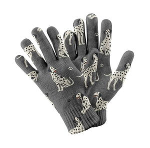 Playful Dalmatians love Touch Screen Gloves-Accessories-Accessories, Dog Dad Gifts, Dog Mom Gifts, Gloves-Gray-4