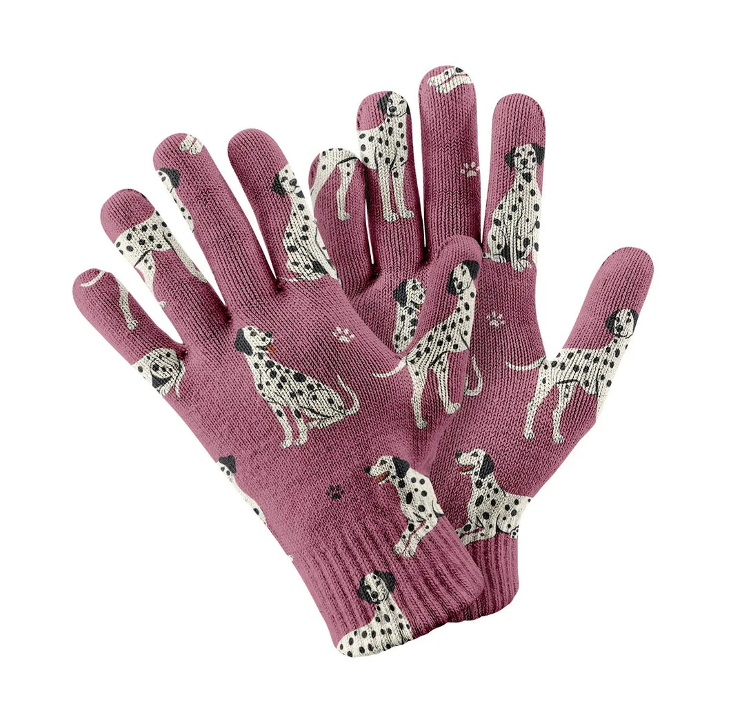 Playful Dalmatians love Touch Screen Gloves-Accessories-Accessories, Dog Dad Gifts, Dog Mom Gifts, Gloves-Rose gold-1