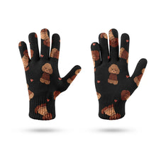 Load image into Gallery viewer, Playful Poodles in Christmas Touch Screen Gloves-Accessories-Accessories, Dog Dad Gifts, Dog Mom Gifts, Gloves, Poodle-13