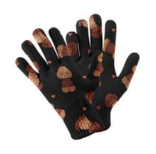 Load image into Gallery viewer, Playful Poodles in Christmas Touch Screen Gloves-Accessories-Accessories, Dog Dad Gifts, Dog Mom Gifts, Gloves, Poodle-Black-5
