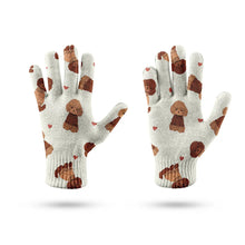 Load image into Gallery viewer, Playful Poodles in Christmas Touch Screen Gloves-Accessories-Accessories, Dog Dad Gifts, Dog Mom Gifts, Gloves, Poodle-9