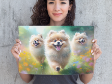 Load image into Gallery viewer, Enchanted Meadow Pomeranians Wall Art Poster-Art-Dog Art, Home Decor, Pomeranian, Poster-2