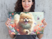 Load image into Gallery viewer, Floral Frolic Pomeranian Wall Art Poster-Art-Dog Art, Home Decor, Pomeranian, Poster-2