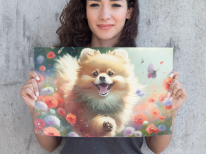 Floral Frolic Pomeranian Wall Art Poster-Art-Dog Art, Home Decor, Pomeranian, Poster-2