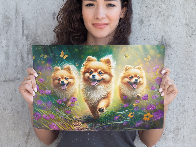 Pomeranian Parade Wall Art Poster-Art-Dog Art, Home Decor, Pomeranian, Poster-1