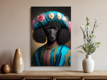Load image into Gallery viewer, Turquoise Taffeta Black Poodle Wall Art Poster-Art-Dog Art, Dog Dad Gifts, Dog Mom Gifts, Home Decor, Poodle, Poster-8