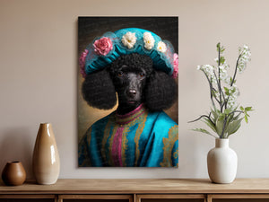 Turquoise Taffeta Black Poodle Wall Art Poster-Art-Dog Art, Dog Dad Gifts, Dog Mom Gifts, Home Decor, Poodle, Poster-8