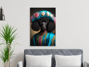 Turquoise Taffeta Black Poodle Wall Art Poster-Art-Dog Art, Dog Dad Gifts, Dog Mom Gifts, Home Decor, Poodle, Poster-7