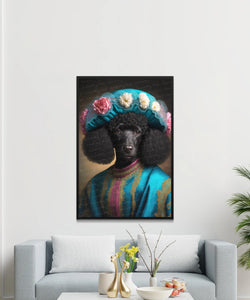 Turquoise Taffeta Black Poodle Wall Art Poster-Art-Dog Art, Dog Dad Gifts, Dog Mom Gifts, Home Decor, Poodle, Poster-2