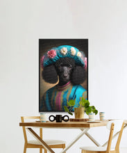 Load image into Gallery viewer, Turquoise Taffeta Black Poodle Wall Art Poster-Art-Dog Art, Dog Dad Gifts, Dog Mom Gifts, Home Decor, Poodle, Poster-3