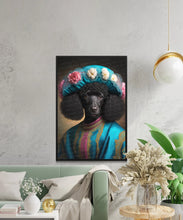 Load image into Gallery viewer, Turquoise Taffeta Black Poodle Wall Art Poster-Art-Dog Art, Dog Dad Gifts, Dog Mom Gifts, Home Decor, Poodle, Poster-4